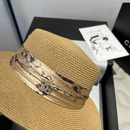 Chanel flat straw hat - Image 3
