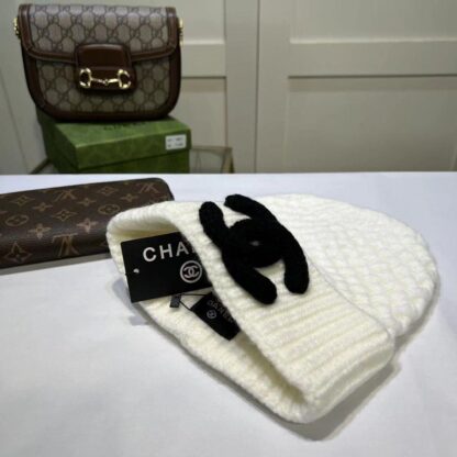 Chanel autumn and winter fashion soft knitted beanie - Image 3