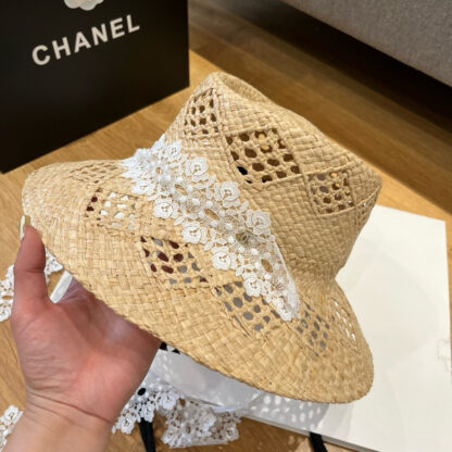 Chanel raffia hollow hat - Image 3