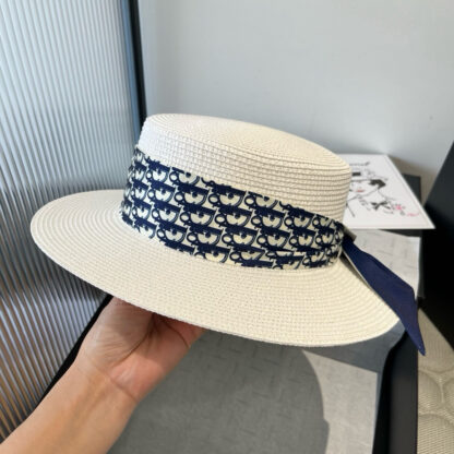 Dior new silk ribbon flat top hat - Image 4