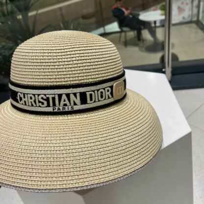 Dior casual large brim straw sun hat - Image 4