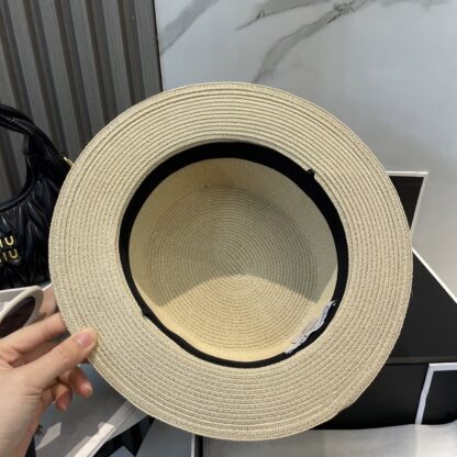 Dior casual flat top straw hat - Image 4