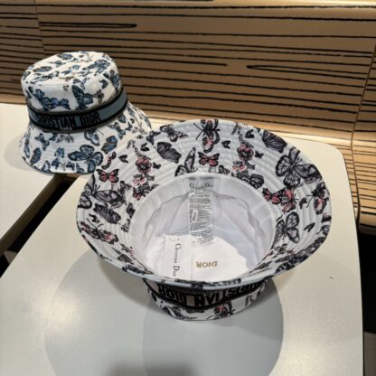 Dior British classic casual versatile ribbon bucket hat - Image 4