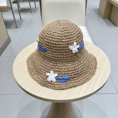 Chanel Handmade Straw Flower Sun Hat - Image 2