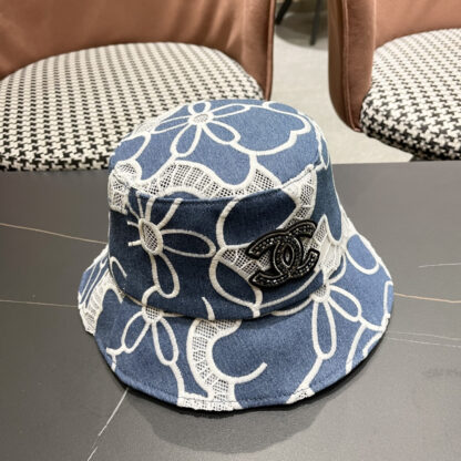 Chanel Spring and Summer Fashion All-match Embroidered Flower Bucket Hat - Image 3