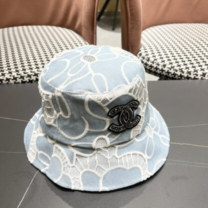Chanel Spring and Summer Fashion All-match Embroidered Flower Bucket Hat - Image 3