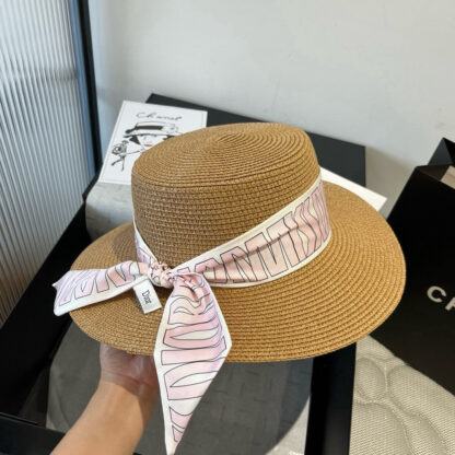 Dior silk ribbon flat hat - Image 4