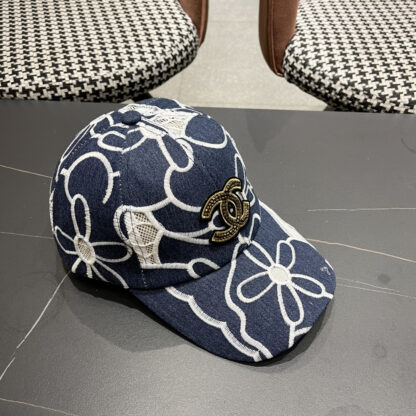 Chanel Summer Embroidered Flower All-match Baseball Cap - Image 3