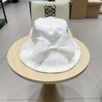 Dior big bow pleated design versatile bucket hat - Image 4