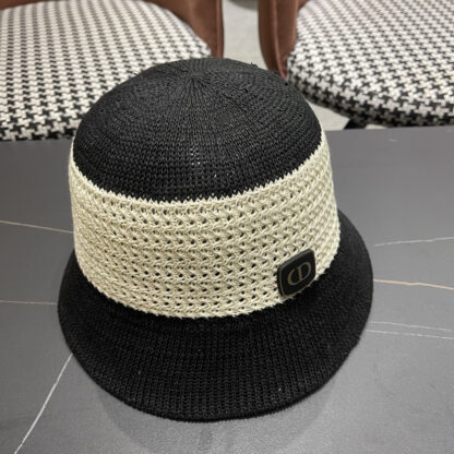 Dior hollow sun protection contrast color sun hat - Image 4