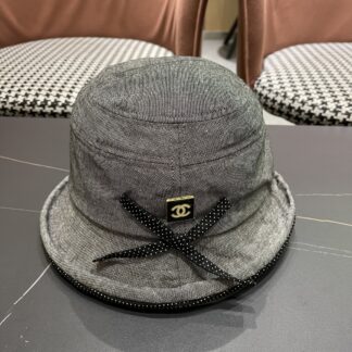 Chanel bow curled hepburn style bucket hat