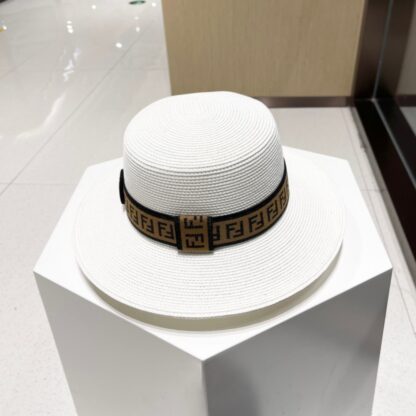 Fendi monogram raffia straw hat - Image 4
