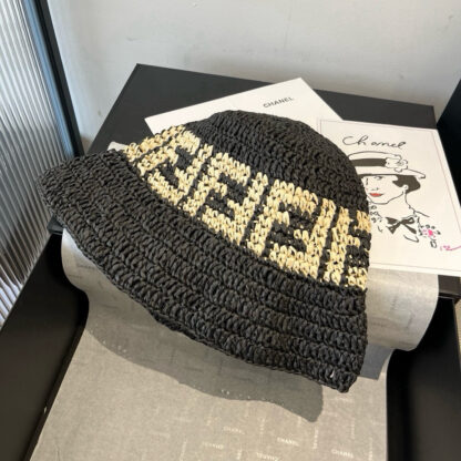 Fendi Fashion Woven Straw Hat - Image 4