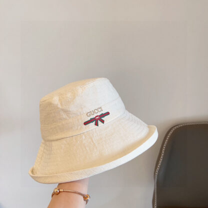 Gucci wide brim cotton and linen sunshade bucket hat - Image 3