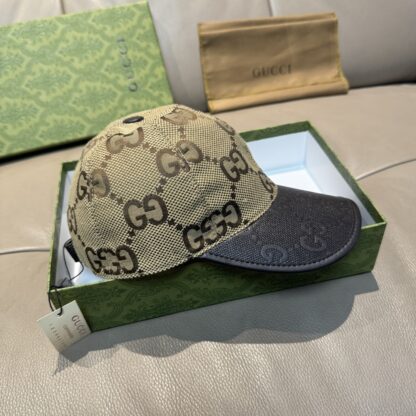 Gucci canvas and leather baseball cap - Image 3