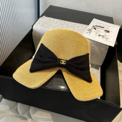 Chanel Pearl Bow Basin Hat - Image 3