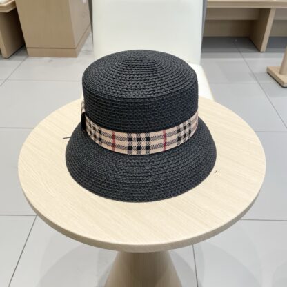 Burberry Casual Simple Bucket Hat Sunshade Straw Hat - Image 4