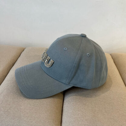 Miu Miu exquisite diamond logo fashion baseball cap - Image 4