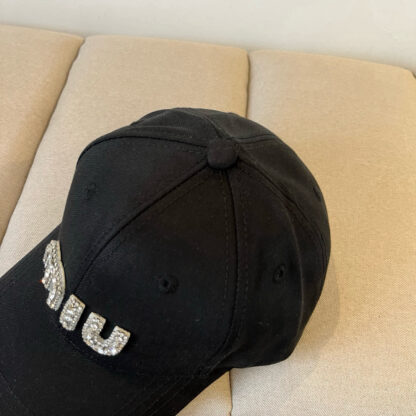 Miu Miu exquisite diamond logo fashion baseball cap - Image 4