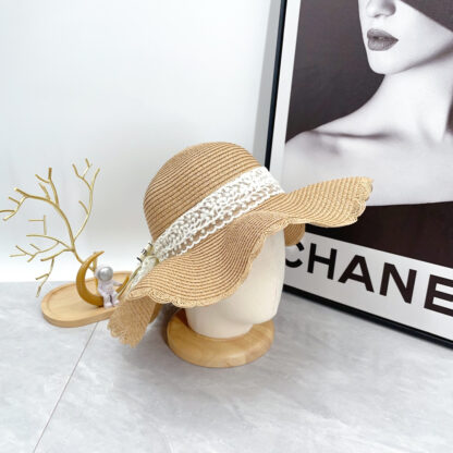 Miu Miu Straw Hat with Lace - Image 4