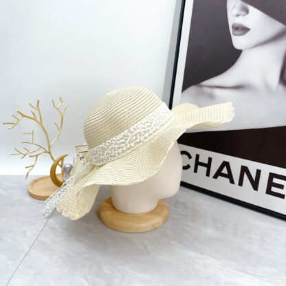Miu Miu Straw Hat with Lace - Image 4