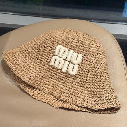 Miu Miu Woven Hollow Bucket Hat - Image 4