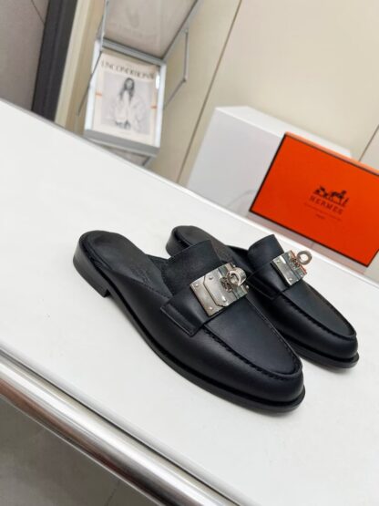 Hermès classic black half-slippers - Image 3