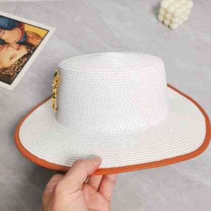 Yves Saint Laurent popular flat top straw hat - Image 3