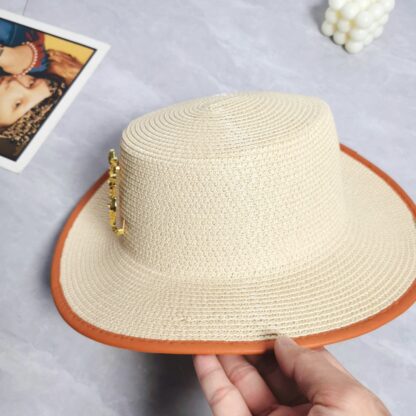 Yves Saint Laurent popular flat top straw hat - Image 3