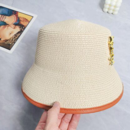 Yves Saint Laurent popular flat top straw hat - Image 3