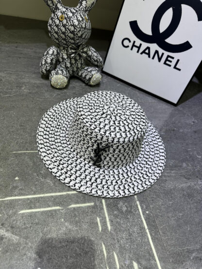 Yves Saint Laurent popular flat top straw hat - Image 3