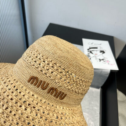 Miu Miu Simple Raffia Hat - Image 4