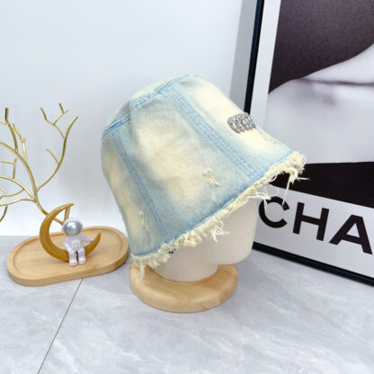 Miu Miu Simple Denim Bucket Hat for Men and Women - Image 4