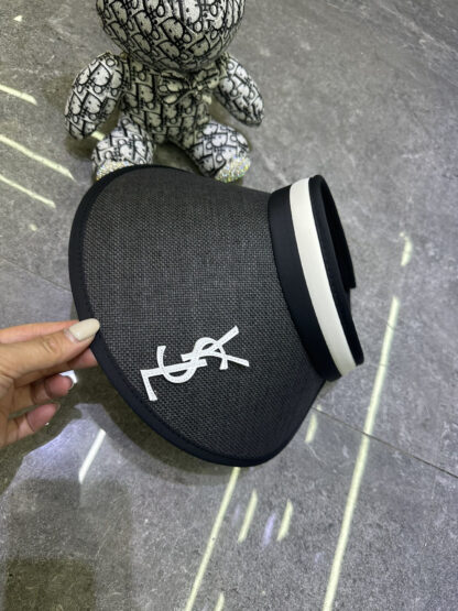 Yves Saint Laurent black vinyl sun hat - Image 3