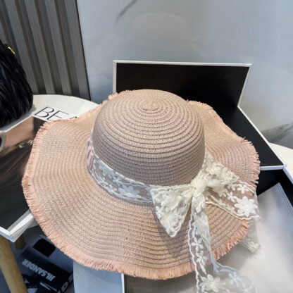 Miu Miu exquisite lace ribbon straw hat - Image 4