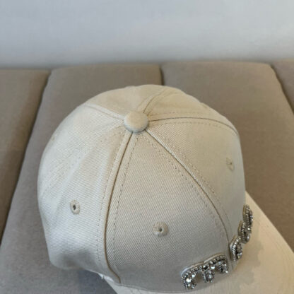 Miu Miu exquisite diamond logo fashion baseball cap - Image 4