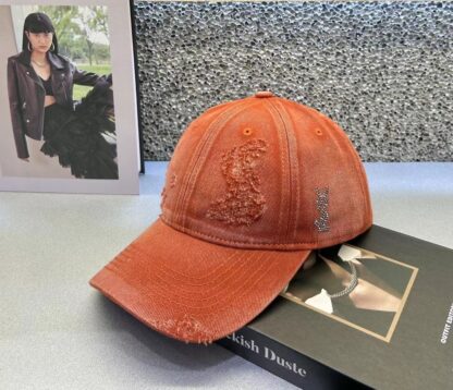 Yves Saint Laurent ripped washed cotton baseball cap - Image 3
