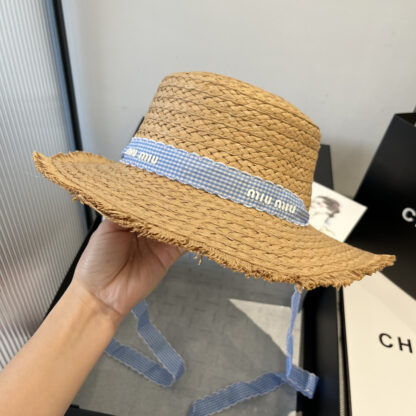 Miu Miu raffia straw bowler hat - Image 4