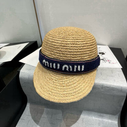 Miu Miu raffia bicyclist hat - Image 4