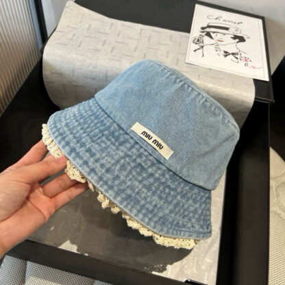 Miu Miu Denim Bucket Hat for Men and Women - Image 4