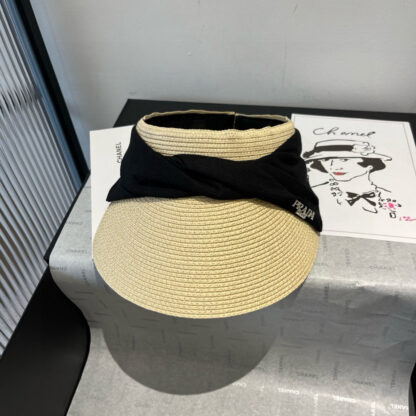 Prada Sun Visor Straw Hat - Image 3