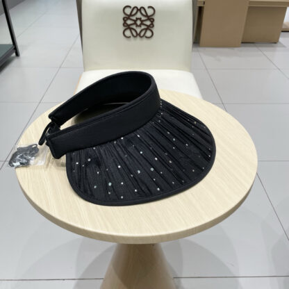 Miu Miu sparkling rhinestone hollow top sun hat - Image 4