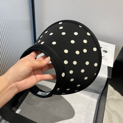 Miu Miu stylish polka dot hollow top headband sun hat - Image 4