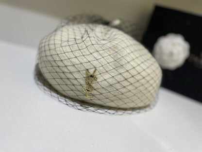 Yves Saint Laurent mesh wool beret - Image 2