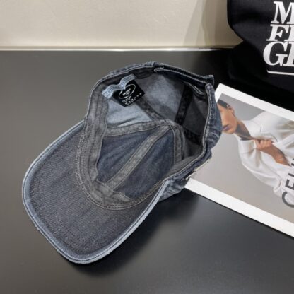 Prada denim inverted triangle baseball cap - Image 3