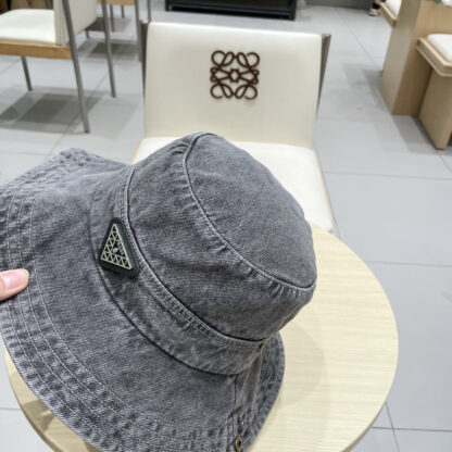 Prada new washed old denim bucket hat - Image 2