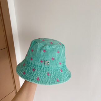 Saint Laurent contrast embroidered denim bucket hat
