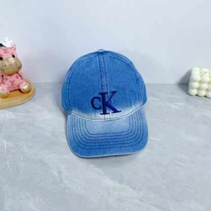 Calvin Kleinf washed denim baseball cap - Image 3
