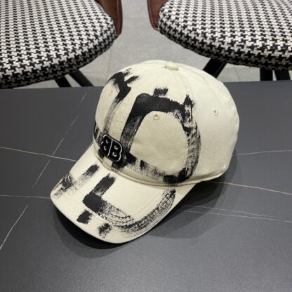 Balenciaga niche graffiti double B denim baseball cap - Image 2