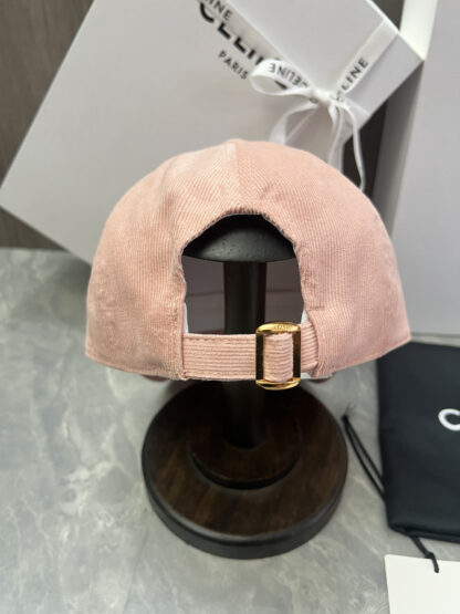 Celine logo patch cotton velvet baseball cap - Image 3